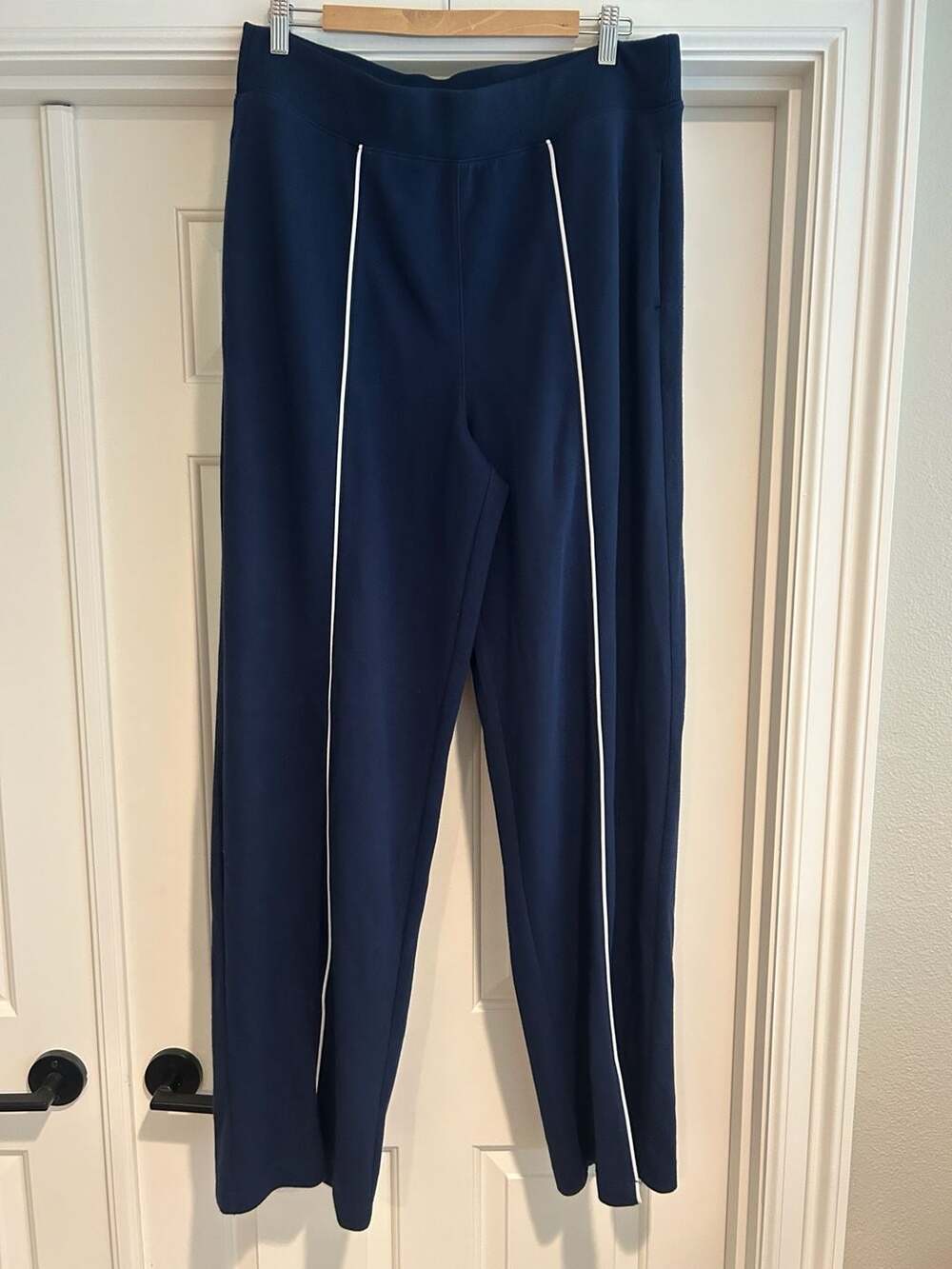 SPANX AirEssentials Pique Straight Leg Track Pant Timeless Navy Blue XL Tall - Picture 3 of 6
